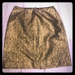 LOFT metallic gold skirt with pockets